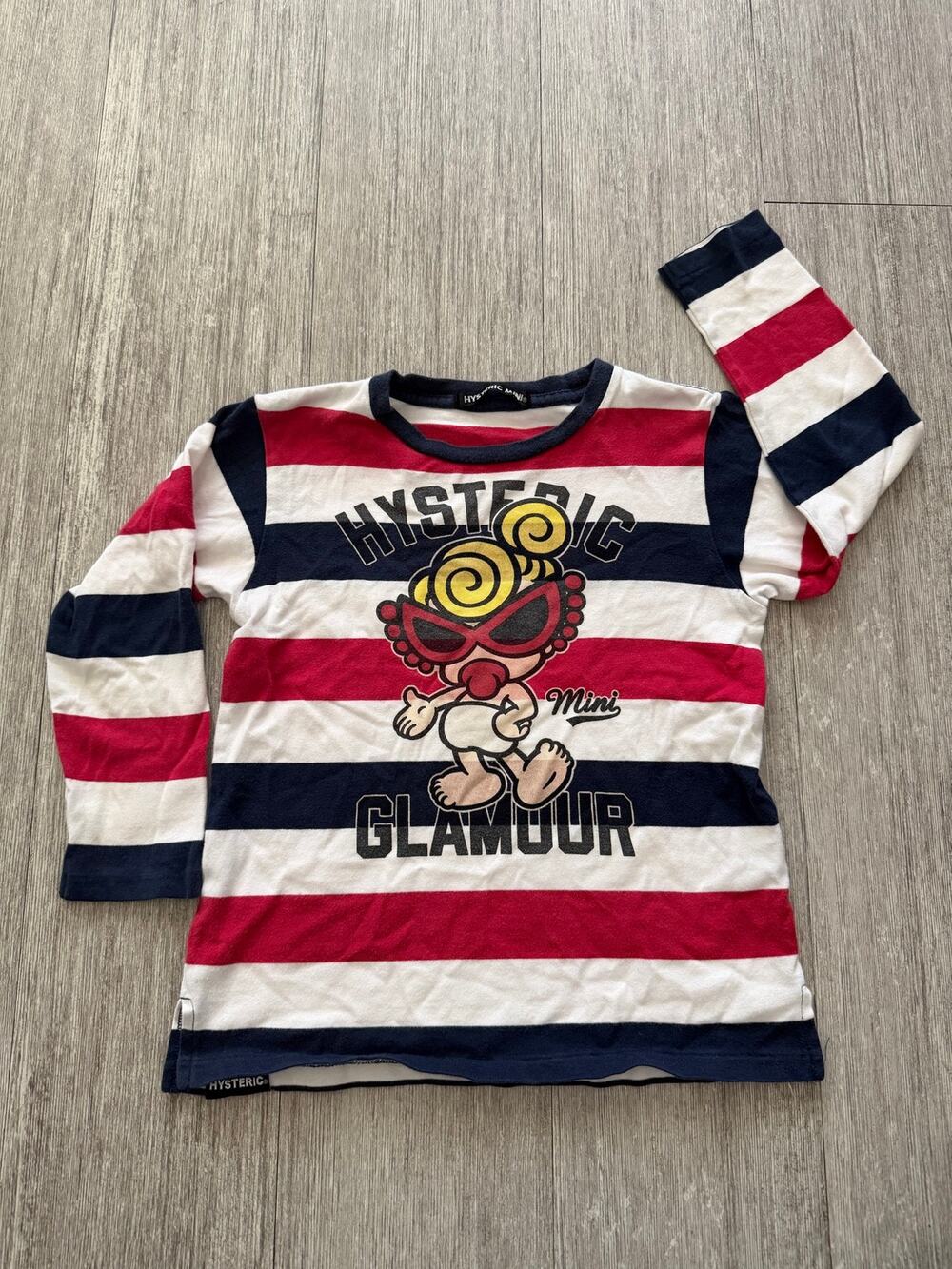 Hysteric Glamour "Hysteric Mini" Striped Long Sleeve Baby Tee